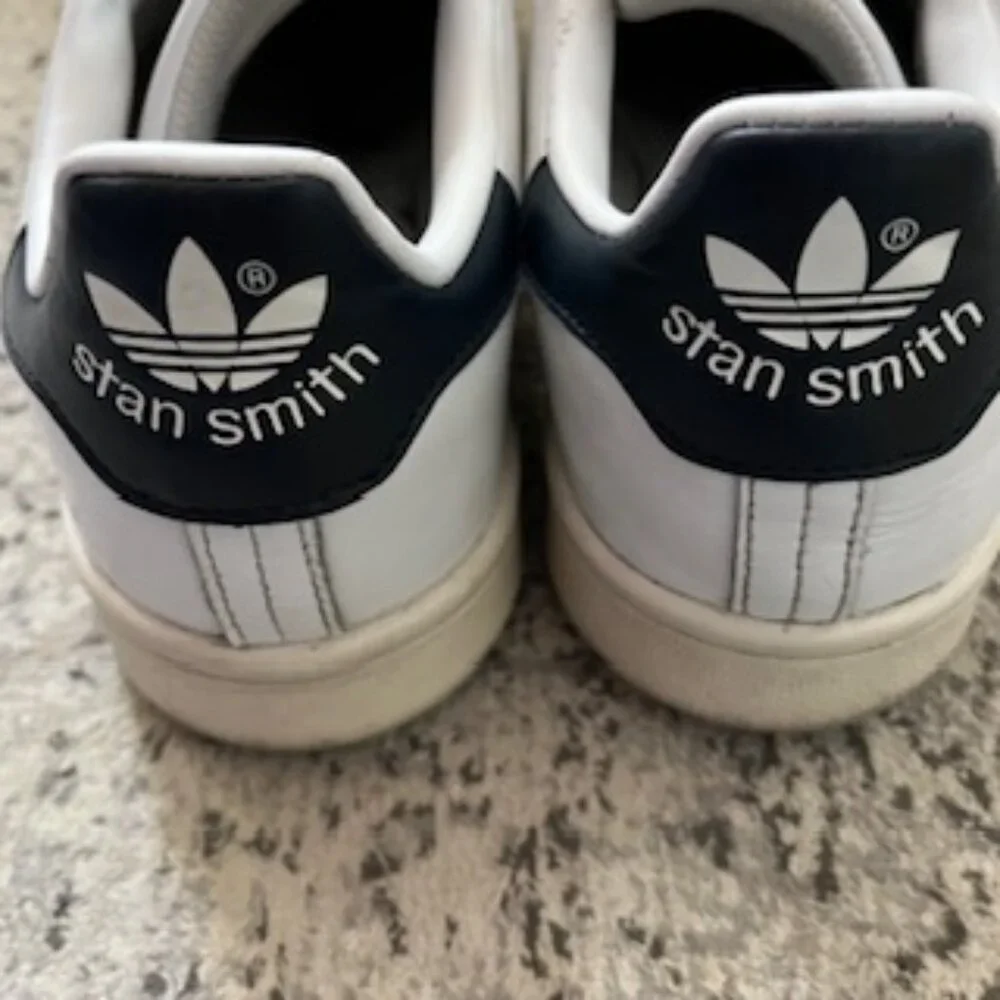 🧡3/15 adidas Stan Smith Shoes White Navy Male 5 1/2